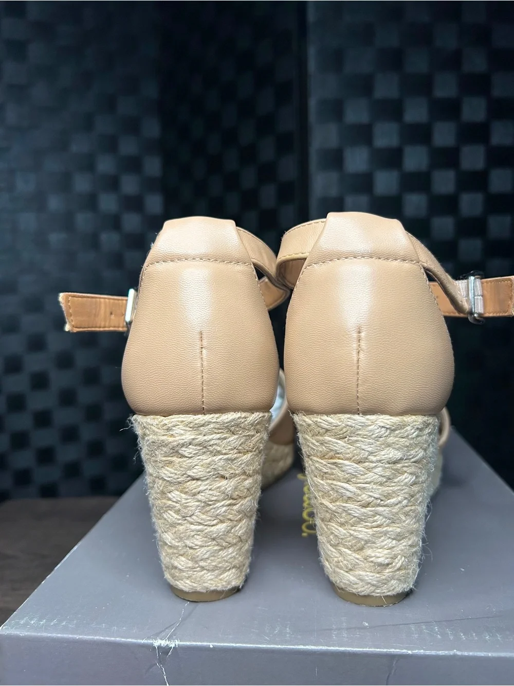 Style & Co. Nude-Tan Espadrille Platform Sandals with Ankle Strap